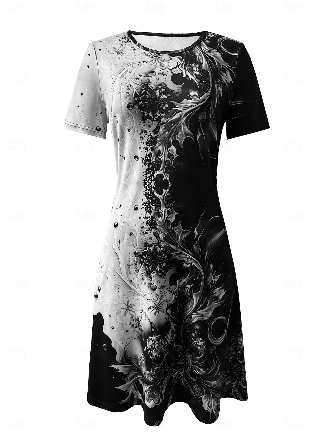 Pentru femei Rochii Midi Rochie imprimata Modă Modern Zilnic Petrecere ceai Ieșire Potrivire Largă Floral Abstract Manșon scurt Stil Nautic Negru Galben Albastru piscină Albastru Închis Vară Primăvară 2025 - $23.99 –P6