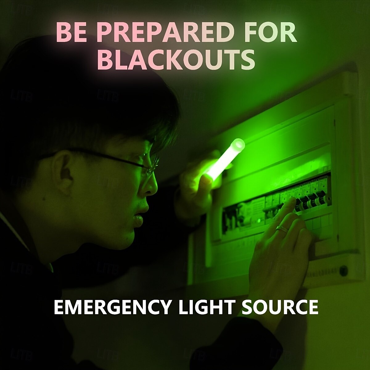 Lampe chimique durable de qualité industrielle à longue durée de vie de 12 heures, grand bâton vert, aucune alimentation requise, idéale pour le camping, les urgences, les fêtes, etc. - accessoires de de 2025 ? $15.49 –P8