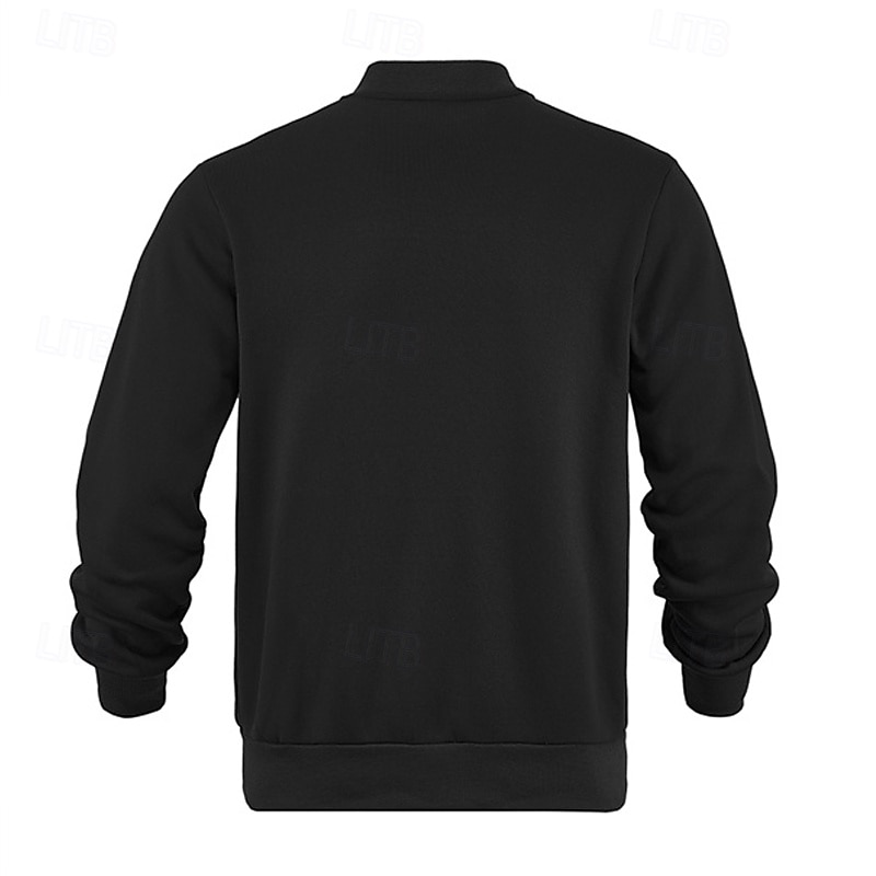 Męskie Kurtka zimowa Kurtka polarowa Zwykła kurtka Kurtka uniwersytecka Urlop Codzienny Keep Warm Kieszeń Polar Jesień Zima Równina Moda Moda miejska Kołnierz stawiany Regularny Czarny Czerwony 2026 - $24.99 –P9