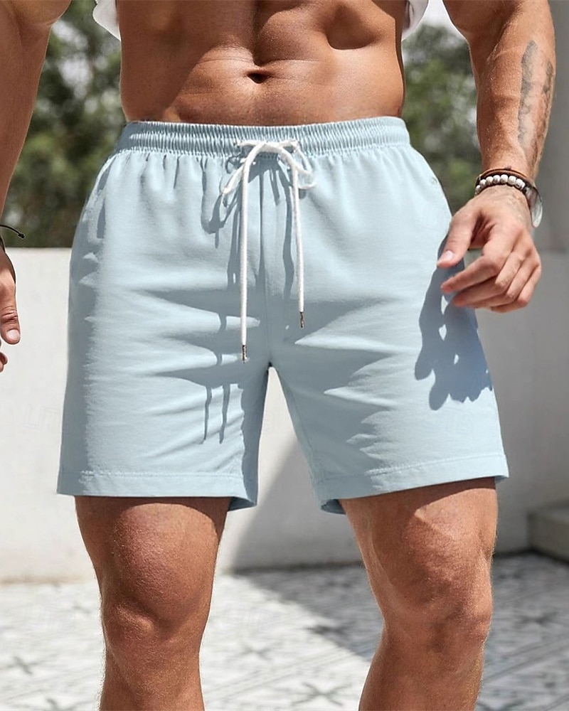 Per uomo Shorts Pantaloncini Estivi Pantaloncini casual Tasca Elastico in vita Coulisse Semplice Comodità Traspirante Corto All'aperto Vacanza Canotta sportiva Casual Nero Bianco Micro-elastico del 2025 a $15.49 –P4
