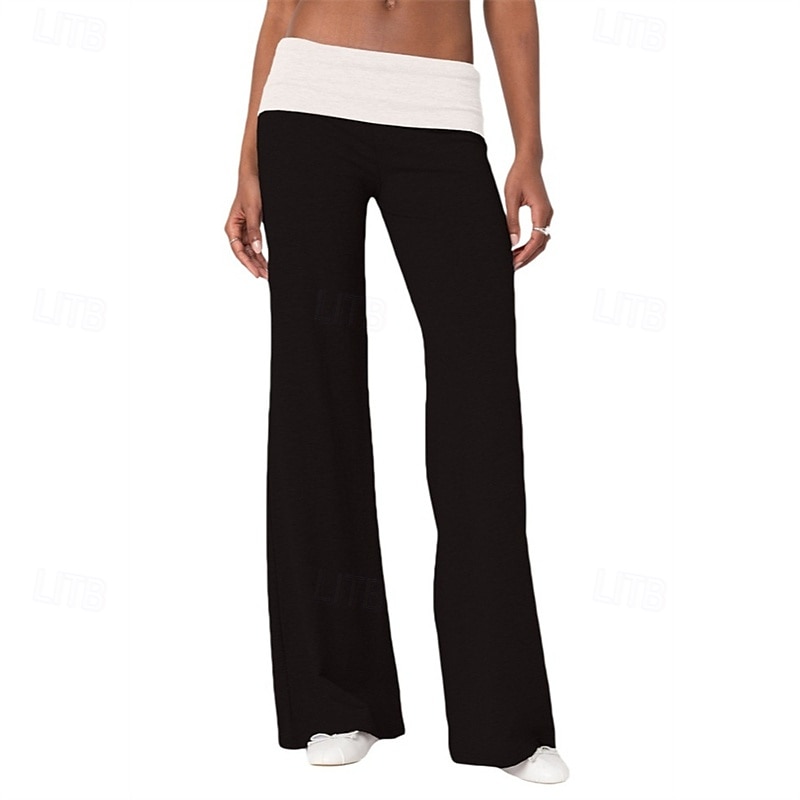 Pentru femei Picior Larg Pantaloni Pantaloni Palazzo Modă Șic Stradă Lungime totală Natural Simplu Talie elastică Respirabilitate Comfortabil Stradă Purtare Zilnică Ieșire Roșu Vin Negru 1 # Negru 2025 - $18.99 –P7