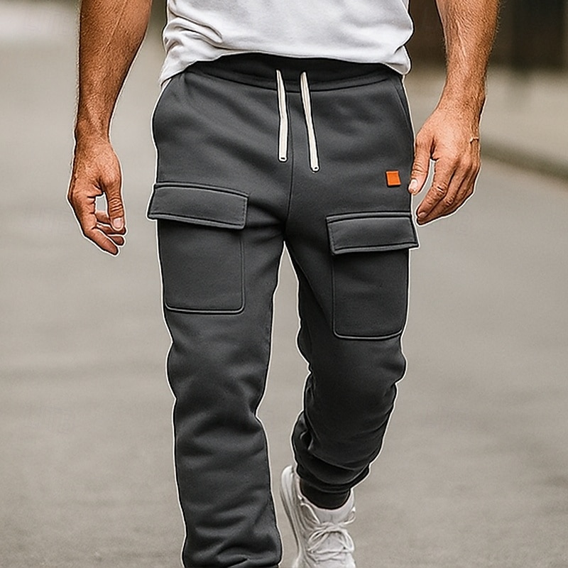 Bărbați Pantaloni Sport Joggeri Pantaloni Pantaloni de sport cargo Pantaloni largi Talie elastică Cordon Buzunar frontal Simplu Confort Respirabil Lungime totală În aer liber Zilnic Ieșire Vacan 2026 - $25.99 –P2
