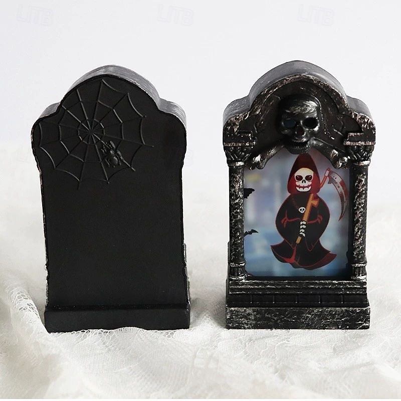 3/6 stk halloween led kirkegård gravsteiner halloween gravstein lys hodeskalle kirkegård lampe halloween dekor halloween hage gravstein skummel hjemsøkt hus dekorasjon 2025 - $11.49 –P5