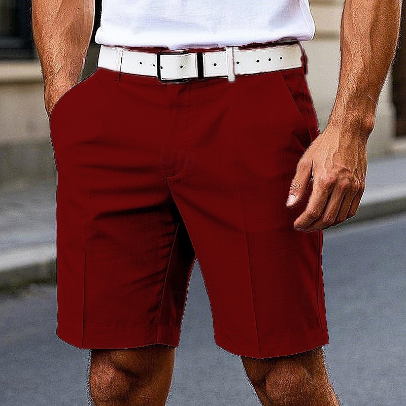 Homme Robe Short Short Burmuda Shorts de Travail Avec Poches Uni Confort Respirant Longueur Genou Extérieur Affaires Mode Occasionnel Rose Claire Vin de 2026 ? $21.99 –P10