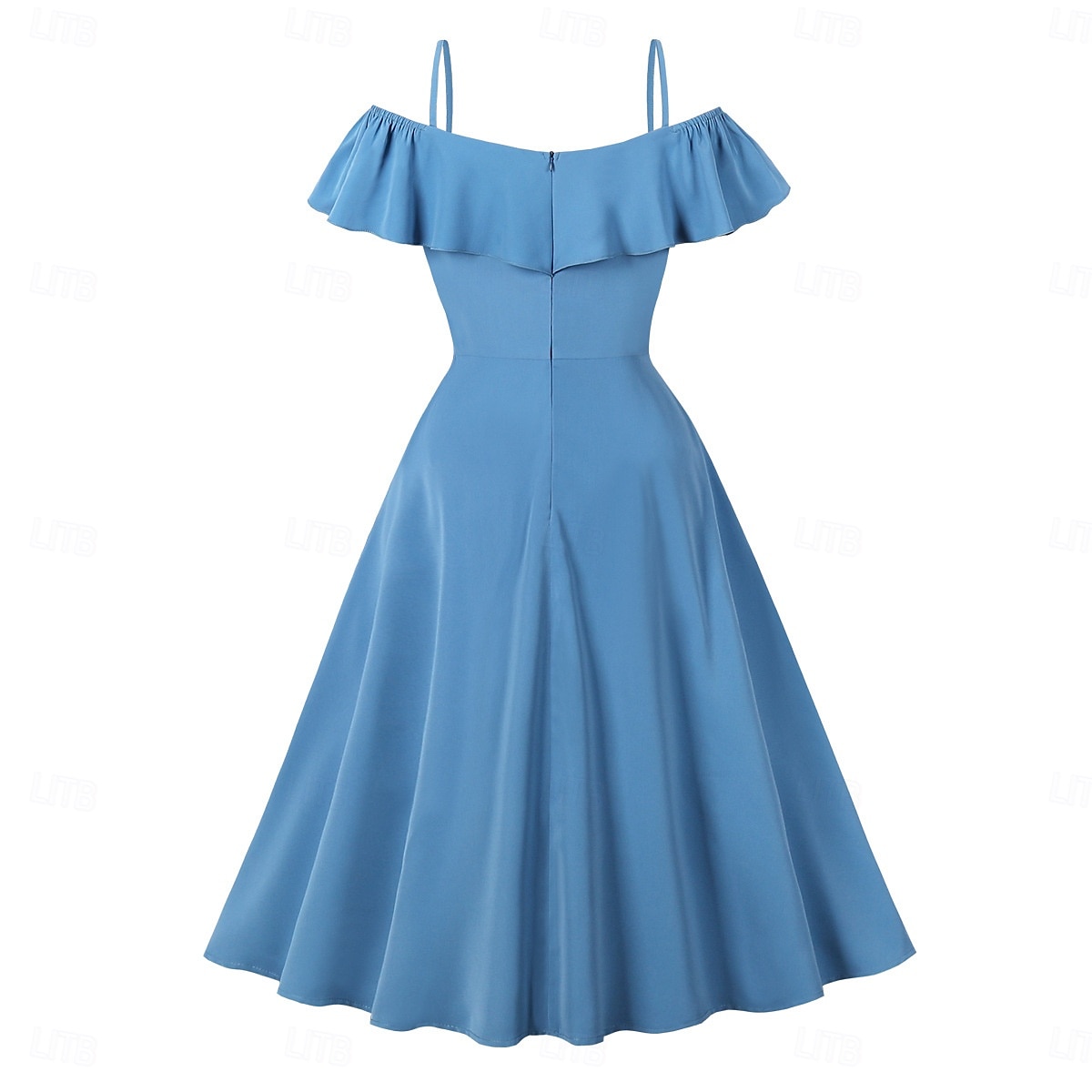 Retró 1950-es Rockabilly Déli Swing ruha Flare ruha Aszimmetrikus Zsebekkel Tömör szín Női Vakáció Hétköznapi Retro témájú buli Felnőttek Ruha Tavaszi nyár 2025 - $34.99 –P12