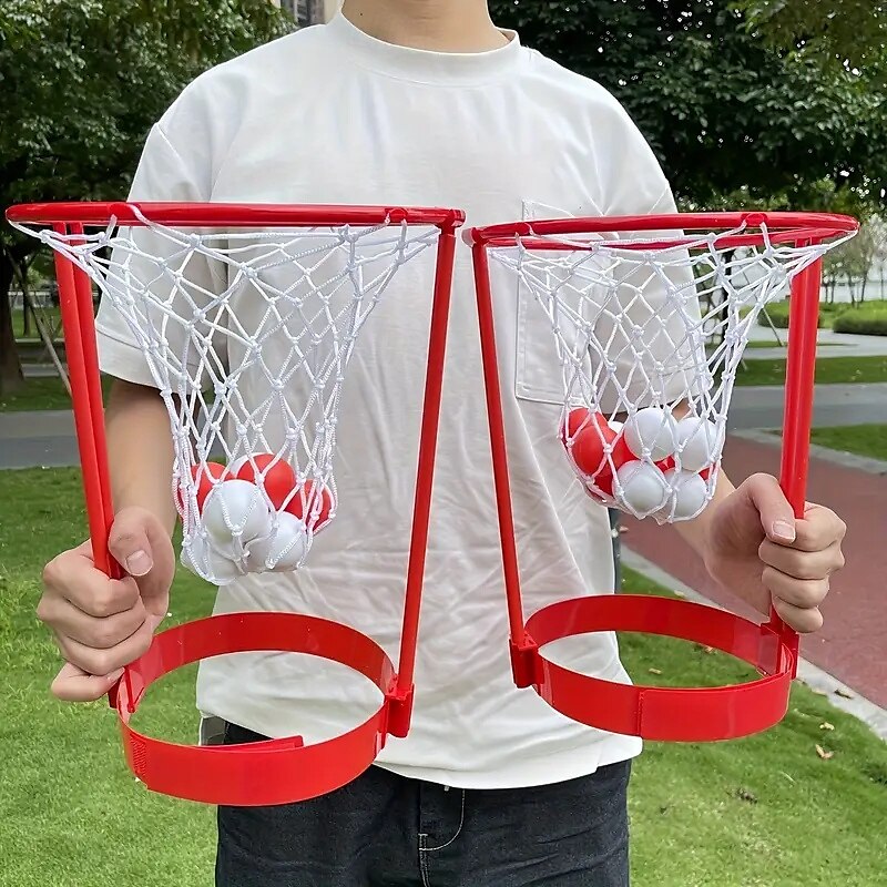 2 diademas de baloncesto para fiesta, adecuadas para juegos entre padres e hijos, carnaval, diadema de red ajustable, juego para dos personas, ambiente activo, accesorios para juegos en interiores y 2025 - $23.99 –P7