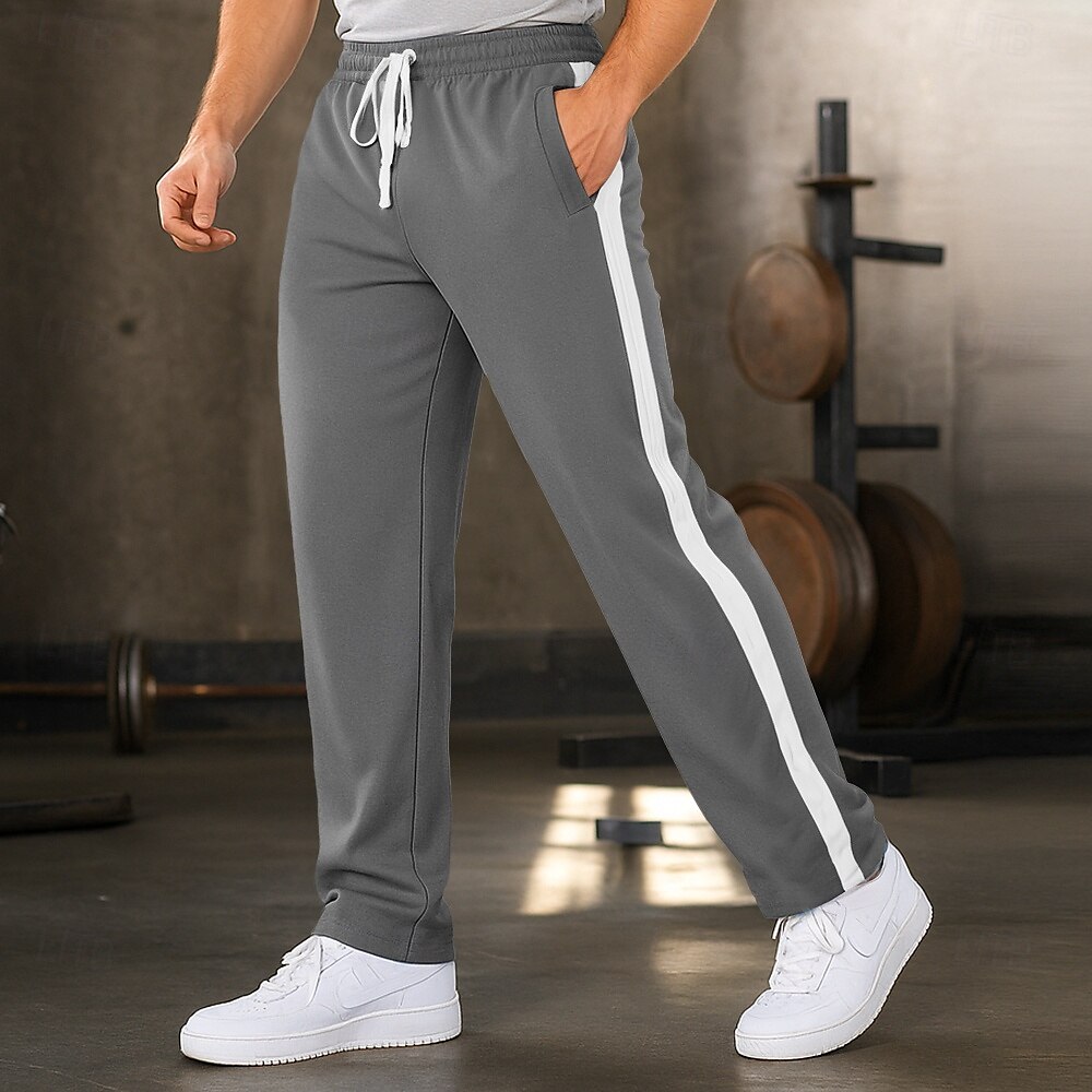 Herren Aktiv Jogginghose Jogginghose Jogger Hose Patchwork Kordelzug Einfach Komfort Weich Volle Länge Outdoor Täglich Ausgehen Urlaub Mode Schwarz Rote Dehnbar 2025 - $22.99 –P4
