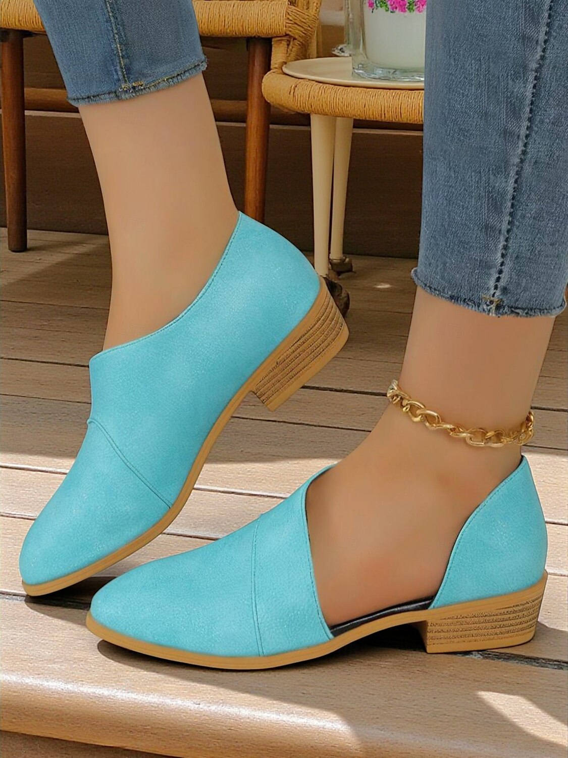 Femmes Slip-Ons Quotidien Petit talon Bout Rond Occasionnel Minimalisme Faux Cuir Mocassin Noir Bleu Marron de 2025 ? $26.99 –P2