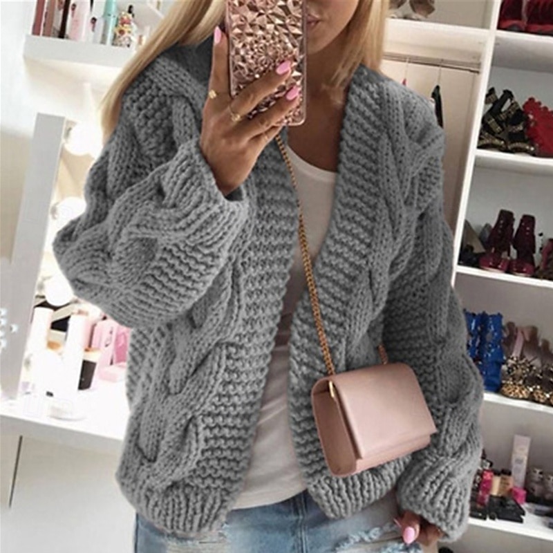 Damen Pullover Strickjacke Mode Streetwear Täglich Einfarbig Gerippt Mit Kapuze Gestrickt Langarm Crop Tops Stricken Ferien Ausgehen Wochenende Weiß Rosa Herbst Winter 2025 - €21.51 –P1