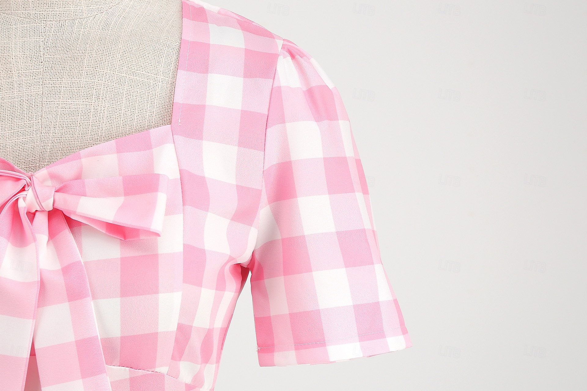 Retro 50. léta Rockabilly Ke kolenům Šaty Houpací šaty Flare šaty Kostkovaný Vzor gingham Puntíkované Dámské Karneval Plesová maškaráda Dovolená Na den Retro tematická párty Dospělí Šaty Jaro léto 2025 - $24.99 –P2