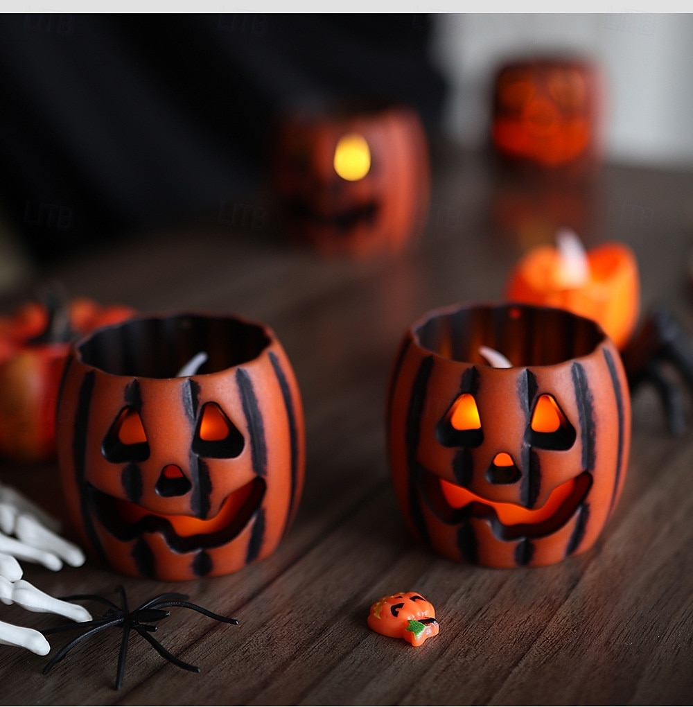 1 kpl halloween-kurpitsan muotoinen led-elektroninen kynttilävalo sisä- ja ulkotiloihin juhla-makuuhuoneen ravintolan juhlava tunnelma koristevalo 2025 - $6.49 –P13