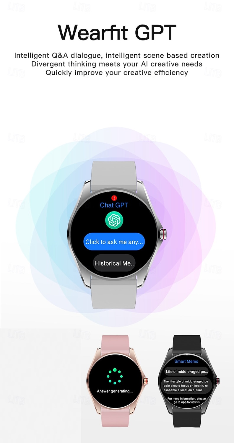 V36 Smartklokke 1.5 tommers Smart armbånd Smartwatch blåtann Skritteller Samtalepåminnelse Aktivitetsmonitor Kompatibel med Android iOS Dame Lang ventetid Vanntett Mediakontroll IP65 22mm Urkasse 2025 - $43.99 –P11