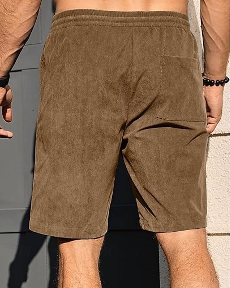 Per uomo Shorts Pantaloncini Estivi Pantaloncini casual Pantaloncini di velluto a coste Tasca Elastico in vita Coulisse Semplice Comodità Traspirante Corto All'aperto Vacanza Canotta sportiva Casual del 2025 a $15.49 –P16