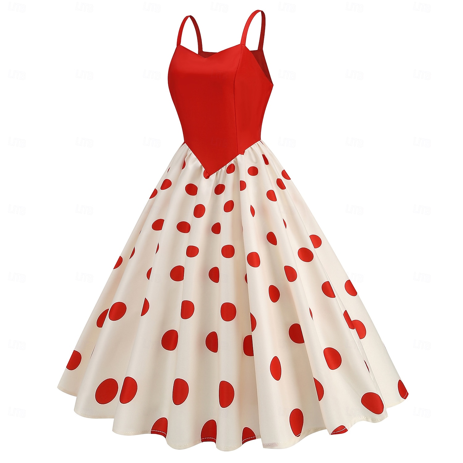 Rétro Vintage Années 1950 Rockabilly Midi Robe trapèze Robe Évasée Coupe ajustée et évasée À pois Femmes Halloween Carnaval Vacances Décontracté Quotidien Soirée à thème rétro Adultes Robe Printemps de 2025 ? $30.99 –P11