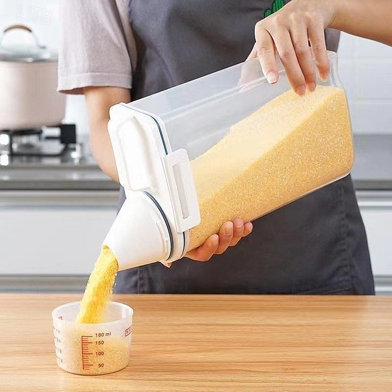 Recipient etanș pentru depozitarea cerealelor, recipient pentru orez rezistent la umiditate și dăunători, organizator de bucătărie pentru produse uscate, cereale, fasole și boabe 2025 - $11.99 –P1