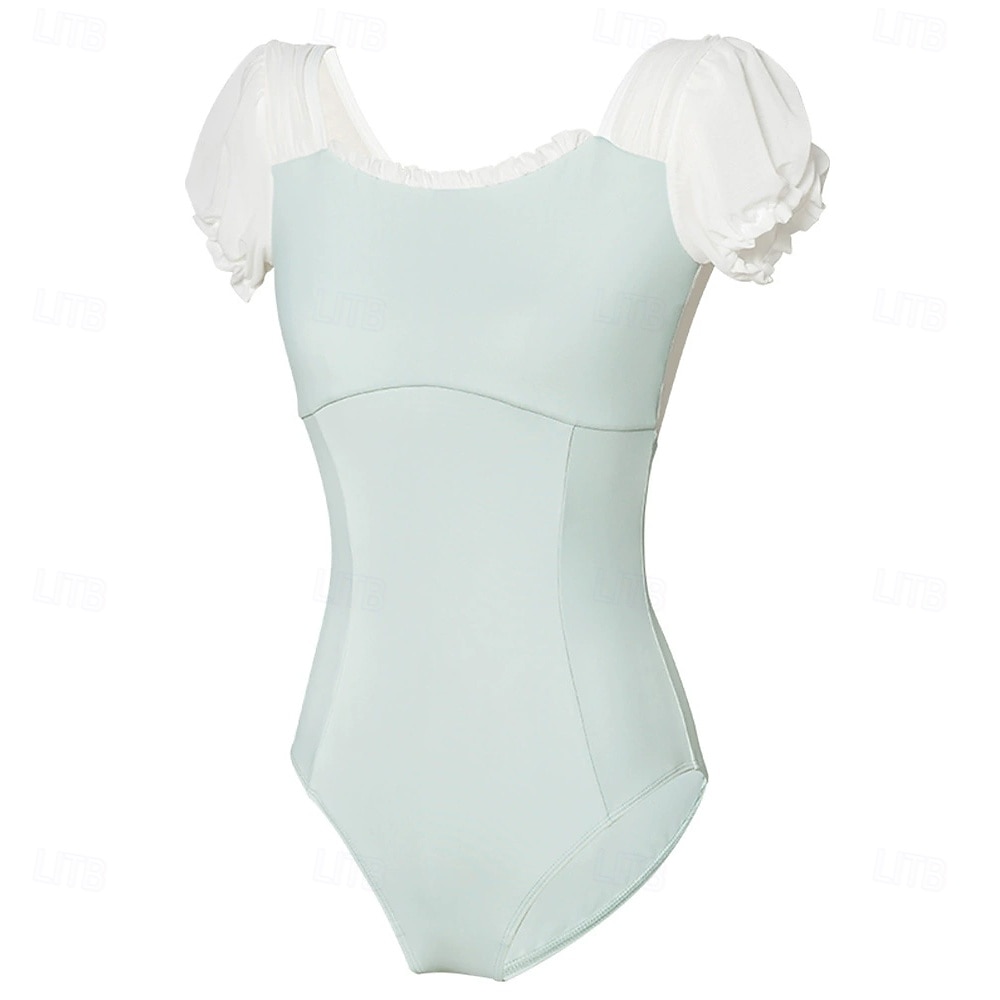 Ballett Trikot / Einteiler Unifarbe Spleißen Tüll Damen Leistung Training Kurzarm Hoch Polyester 2025 - $44.99 –P1