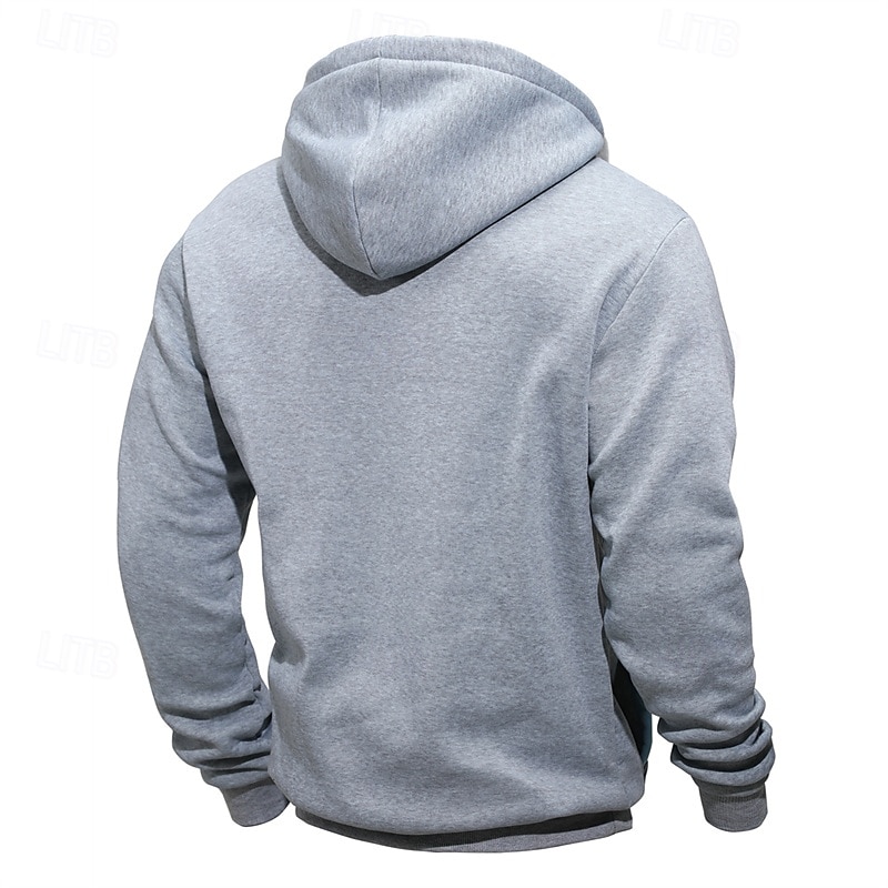 Herren Kapuzensweatshirt Viertelreißverschluss Kapuzensweatshirt Schwarz Marineblau Khaki Hellgrau Dunkelgray Mit Kapuze Farbblock Patchwork Tasche Sport & Outdoor Täglich Ferien Polyester Streetwear 2025 - $21.99 –P8