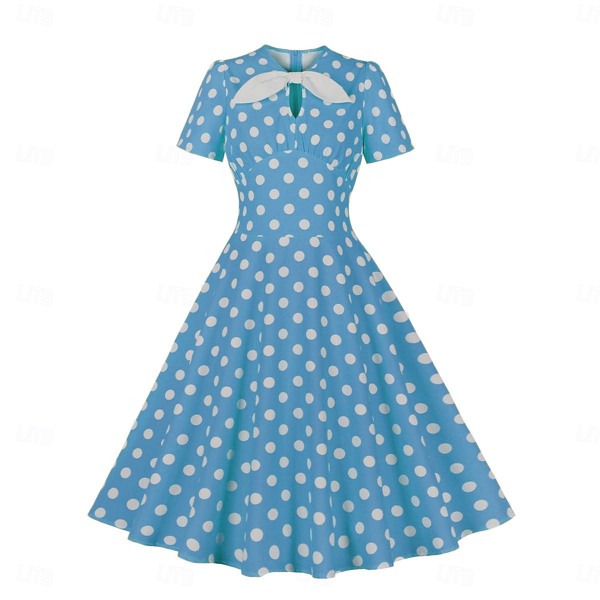 Rétro Vintage Années 1950 Rockabilly Midi Robe trapèze Robe Évasée À pois Col rond Femmes Vacances Occasionnel Soirée à thème rétro Adultes Robe Printemps & Été de 2025 ? $32.99 –P11