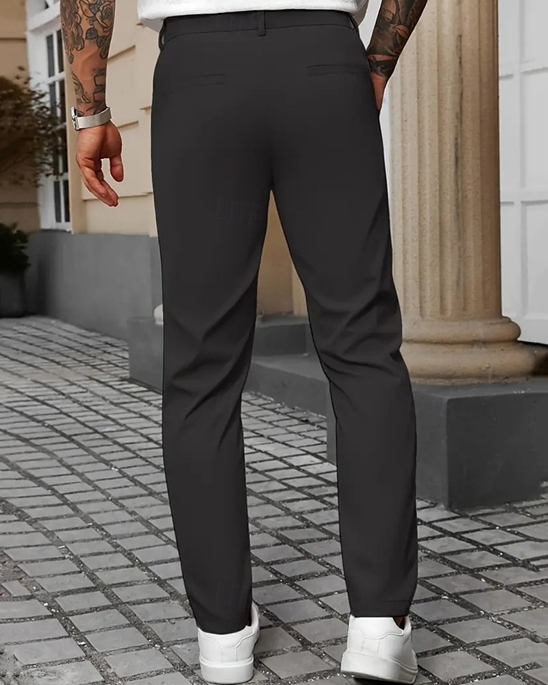 Hombre pantalones de traje Pantalones Chinos Bolsillo Botones Plano Comodidad Formal Fiesta Trabajo Moda Estilo clásico Negro Blanco Microelástico 2025 - $22.99 –P17