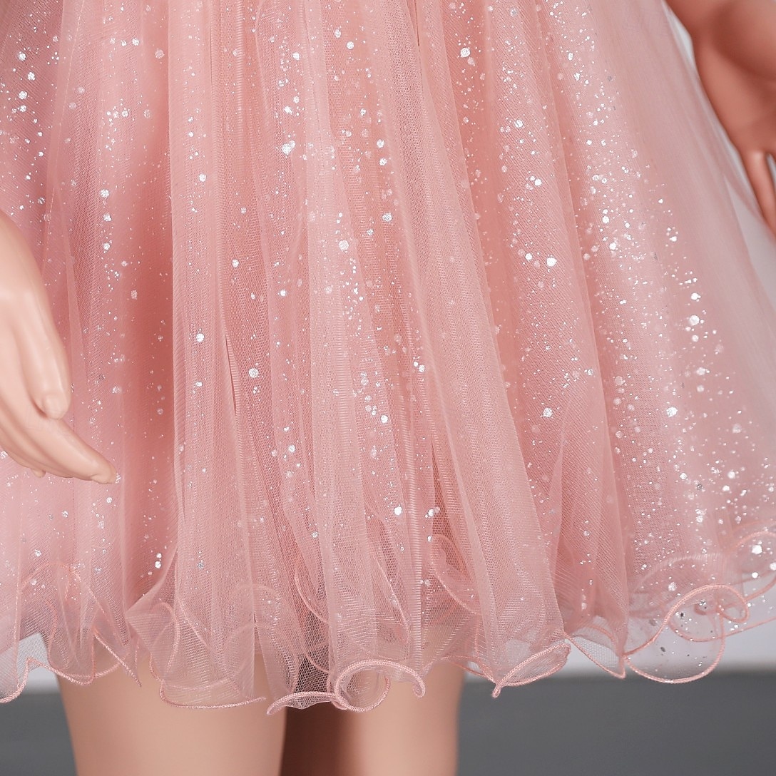Abito da sera a sirena  tromba Elegante abito cocktail per il rientro a casa con strascico  traino spazzola senza maniche colletto a V in pizzo con applicazioni di paillettes del 2025 a $134.99 –P1