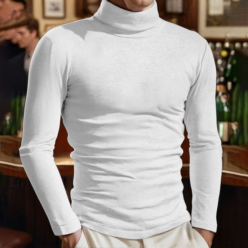 Męskie Sweter sweter Sweter z dzianiny Prążkowany Robić na drutach Zwykłe topy Dzianiny Równina Golf Moda Codzienny Urlop Dzienne zużycie Odzież Jesień i zima Wino Czarny S M L 2026 - $16.99 –P9