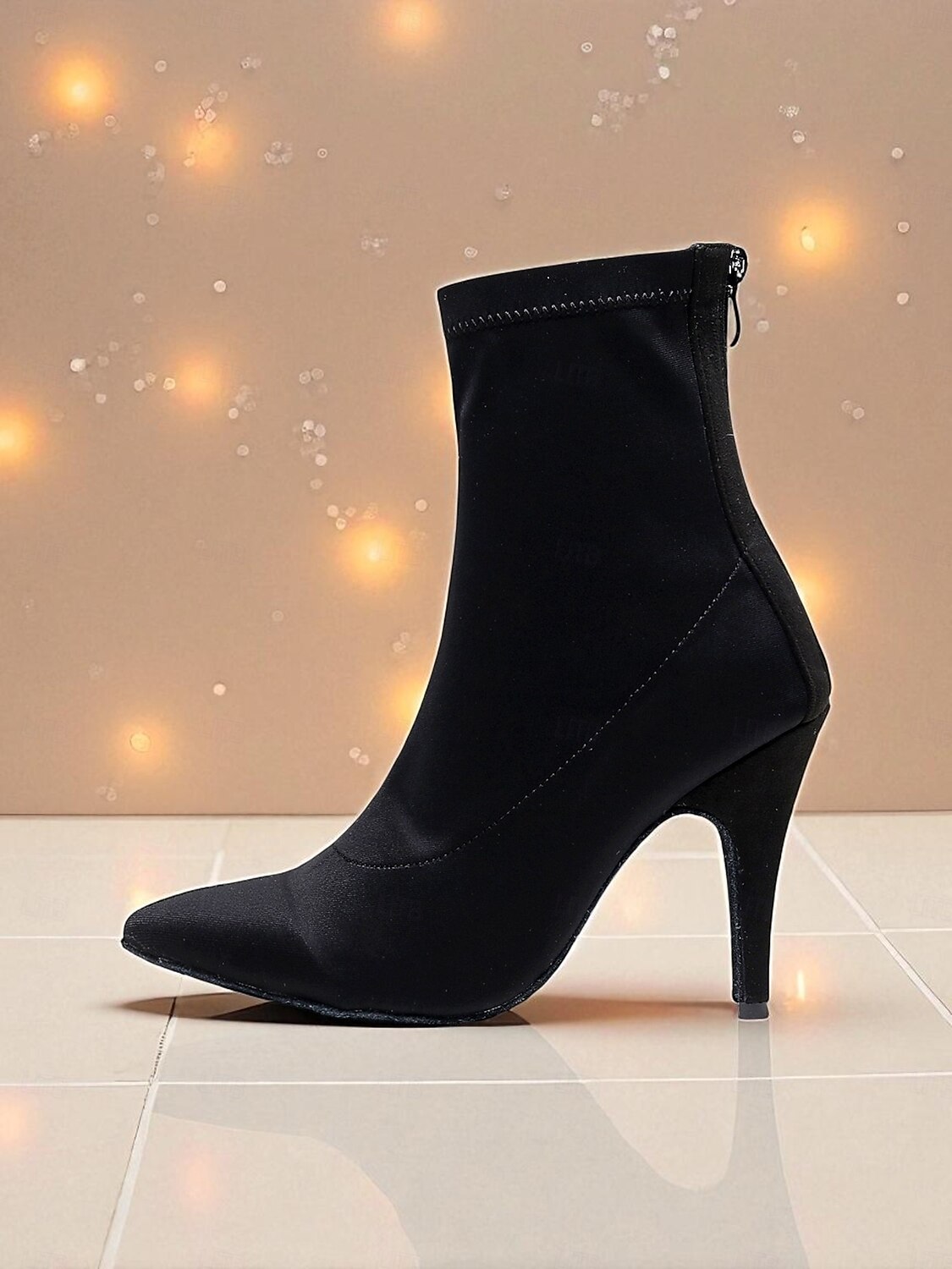 Botas de dança femininas pretas elásticas no tornozelo - elegantes sapatos de salto alto e bico fino para salão de baile latino profissional, perfeitos para salsa, tango e apresentações no palco de 2025 por $54.99 –P9