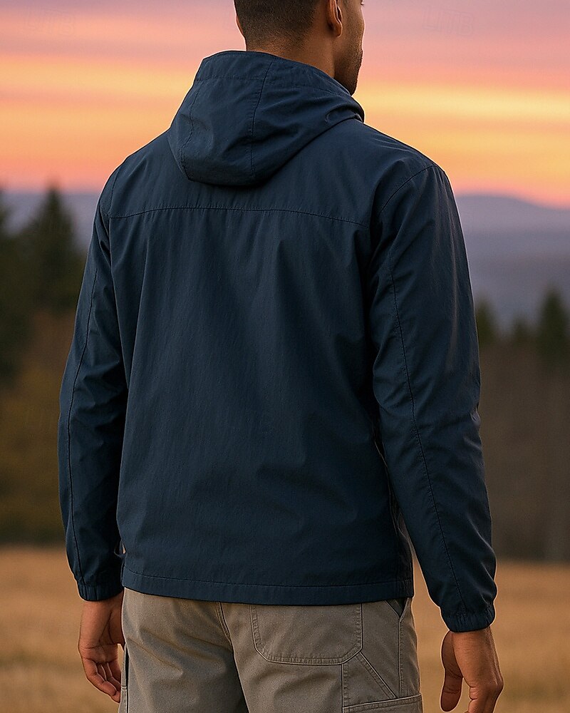 Herren Windjacke Wanderjacke Außen Sonnenschutz Leicht Atmungsaktiv Wanderoutfits Wanderbekleidung Sommer Frühling Jacke Camping / Wandern / Höhlenforschung Laufen Einfarbig Schwarz Hellgrau Purpur 2025 - $41.99 –P2