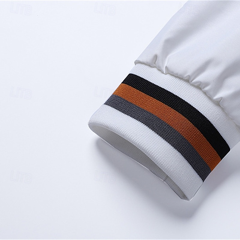 Men's Lightweight Jacket Casual Jacket Vacation Daily Pocket Spring Fall Color Block Fashion Classic Stand Collar Regular Black White Navy Blue Orange Army Green Jacket 2025 - $35.99 –P7