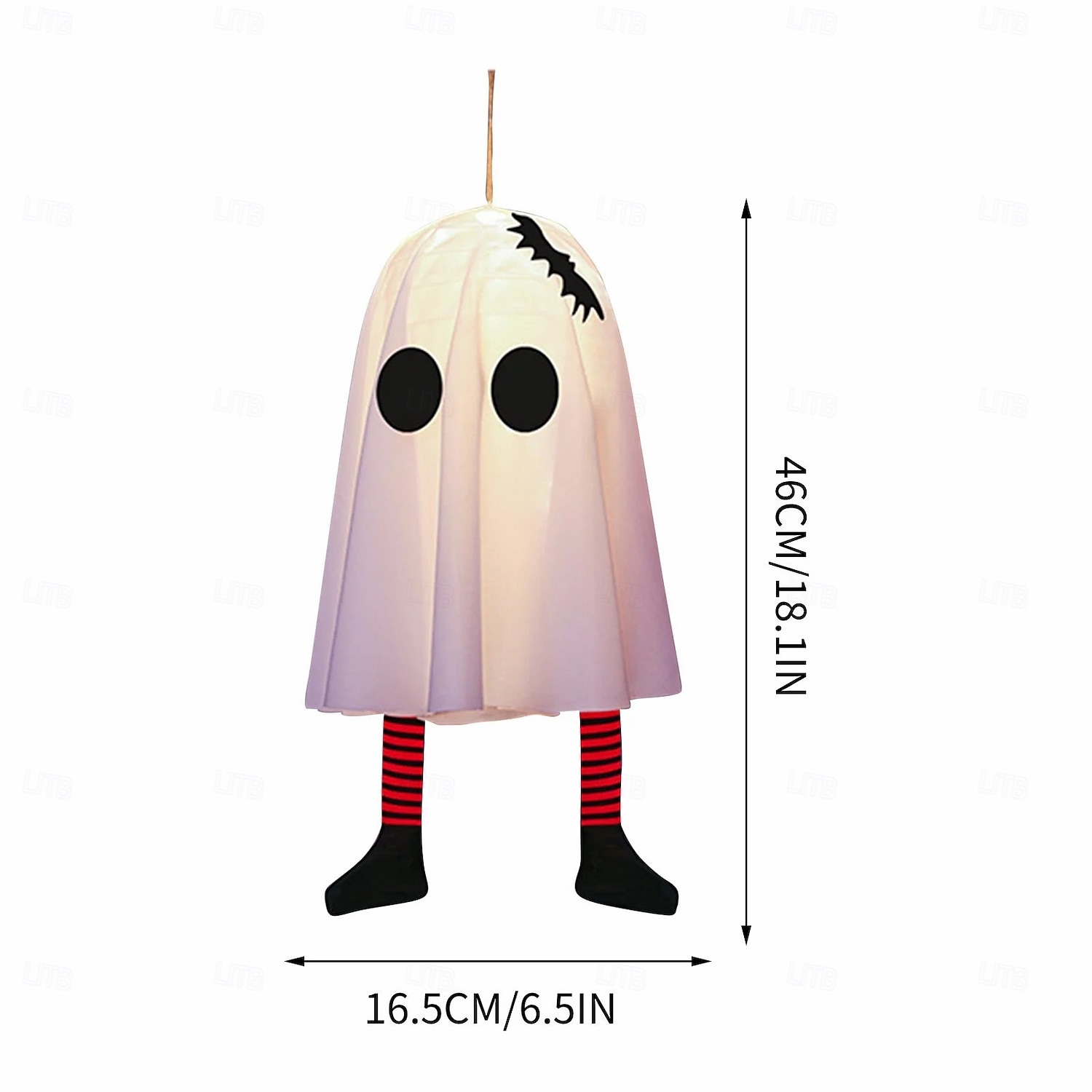 2025年 ハロウィンゴースト吊り下げゴースト屋内および屋外ポーチツリー中庭ガーデンテラス装飾ライト3照明モード風景ライト1個  コレクション – $7.99 –P6