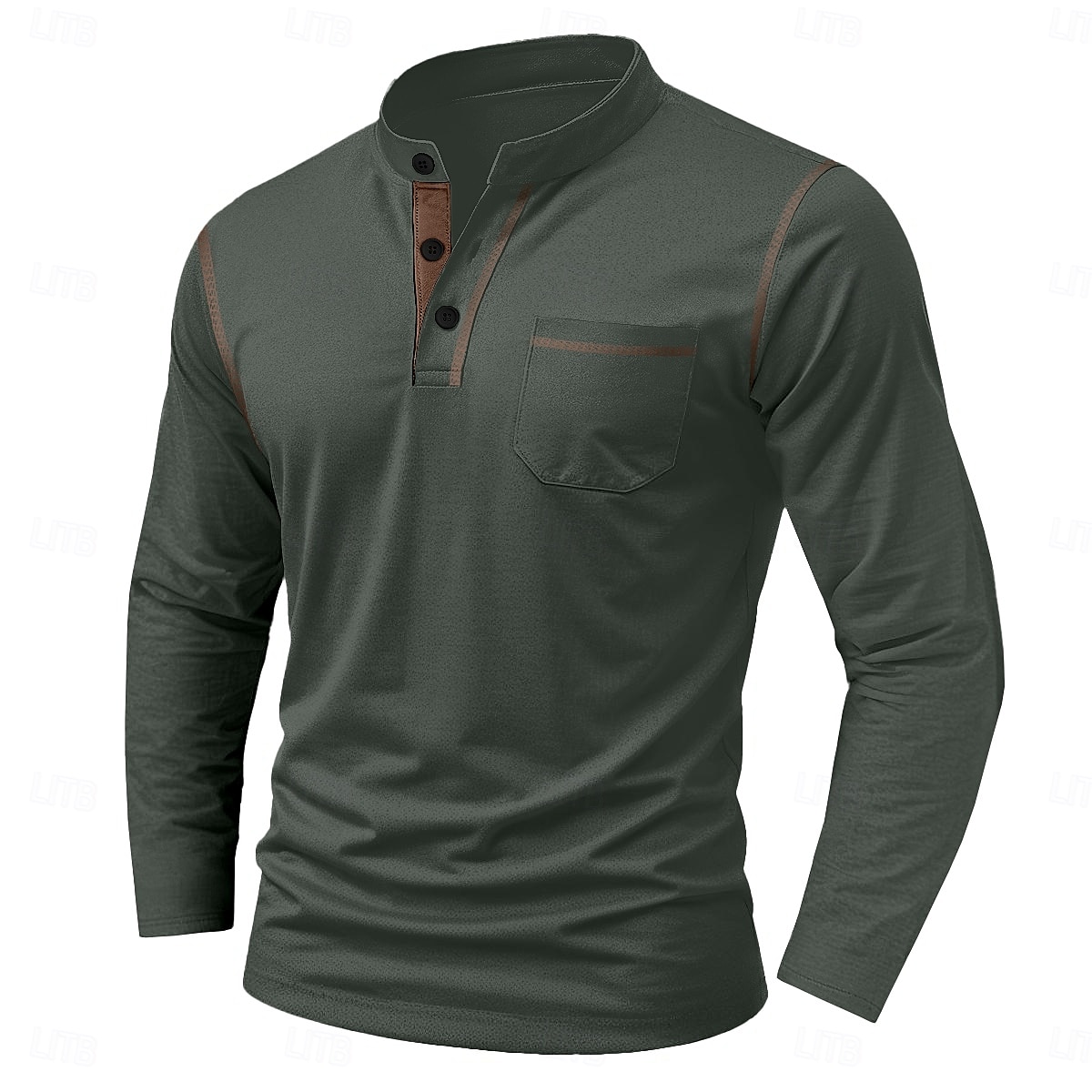 Per uomo Maglia Henley Maglietta Manica Lunga Tinta unica Semplice Tinta unita Moda Designer Casual Tasca Bottoni Henley All'aperto Casuale Quotidiano Estate Autunno Inverno Grigio scuro Nero Bianco del 2025 a $20.99 –P9