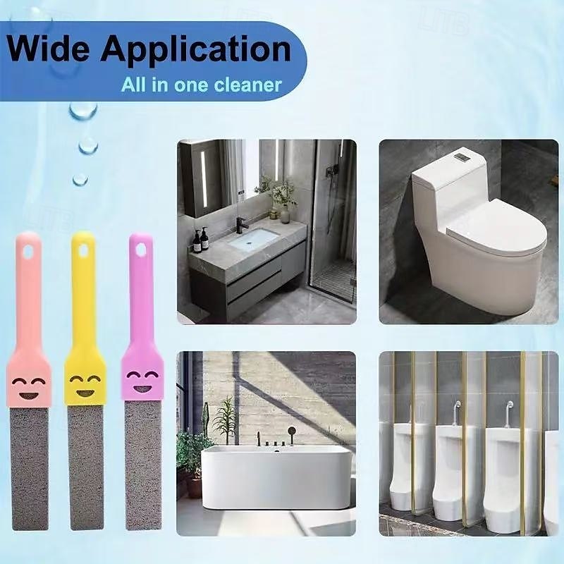 Set di 5 spazzole in pietra pomice con manico, detergente per il bagno per rimuovere calcare, ruggine e macchie da lavandino, piastrelle, vasca da bagno - strumenti per la pulizia con manico del 2025 a $12.99 –P1