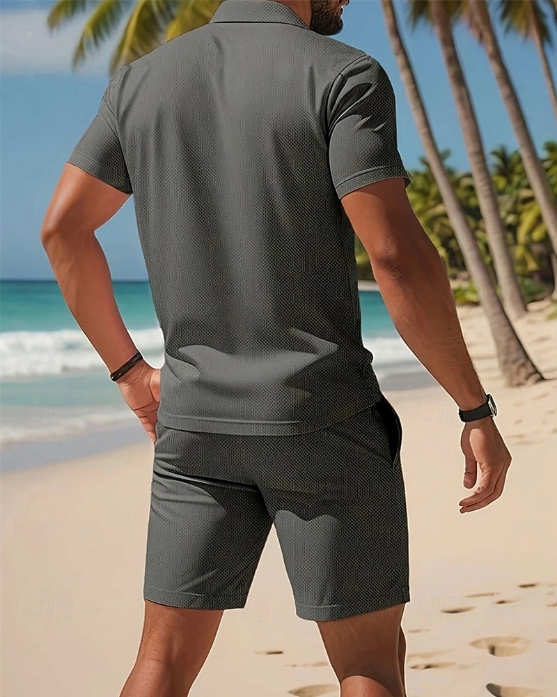 Ανδρικά Πουκάμισο γκολφ Μπλουζάκια Golf Polos Δουλειά Causal Πέτο Κοντομάνικο Βασικό Μοντέρνα Σκέτο 2 τεμάχια Κουμπιά Καλοκαίρι Άνοιξη Κανονικό Μαύρο Ρουμπίνι Πορτοκαλί Μπλε Απαλό Γκρίζο 2026 - $29.99 –P11