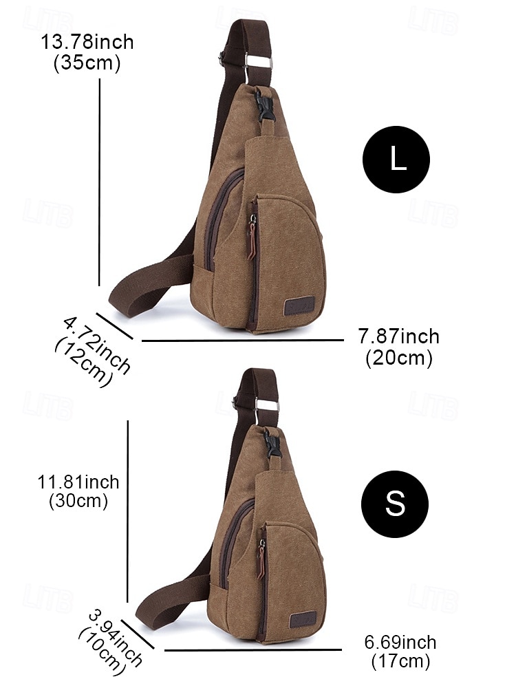 Men's Canvas Sling Backpack with Multiple Compartments, Vintage Crossbody Chest Bag for Outdoor Hiking, Travel and Daily Casual Use 2026 - $14.99 –P11