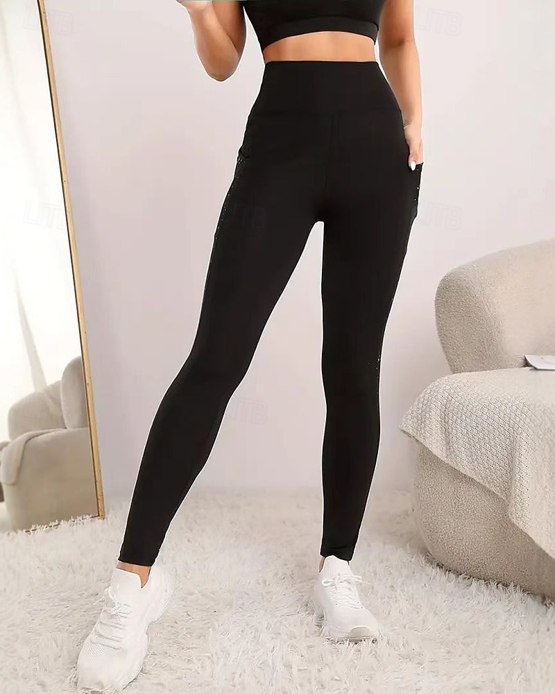 Dámské Legíny Capri Legíny na jógu Zaštíhlující Vysoký pas Tělocvična Sportovní Pilates Spodní část oděvu Černá Podzim Sportovní Sportovní oděvy Těsný střih 2025 - $13.99 –P2