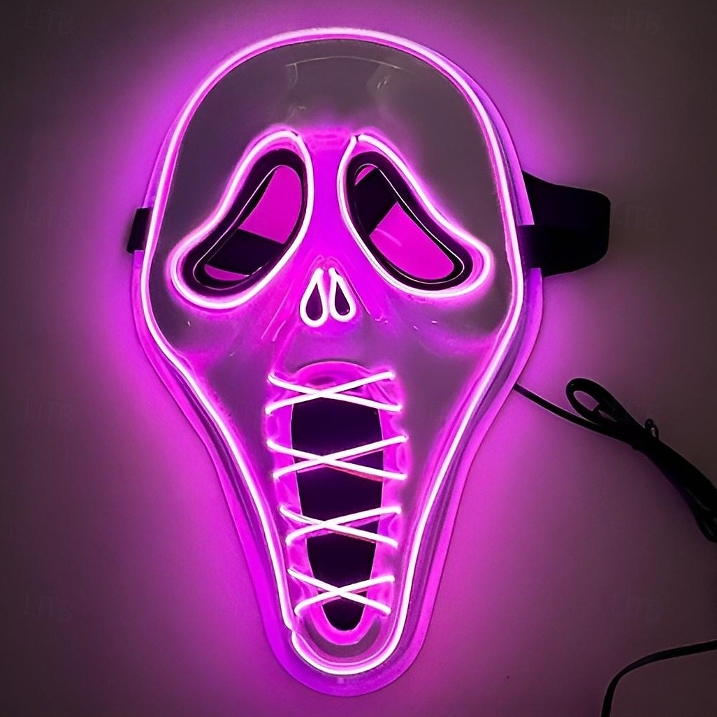 Ghostface předvečer Všech svatých Maska LED maska Výkřik Horor Strašidelný Svítí ve tmě. Rozsvítí se LED Full face Dospělé Pánské Dámské Unisex předvečer Všech svatých Karneval Výkon Párty Plesov 2025 - $18.99 –P5