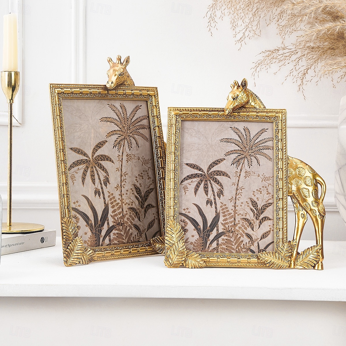 Cadre photo décoratif rectangulaire en résine dorée en forme de girafe, cadre en résine pour un affichage chaleureux des photos de bureau, idéal pour la décoration intérieure et les accessoires de de 2025 ? $20.99 –P5
