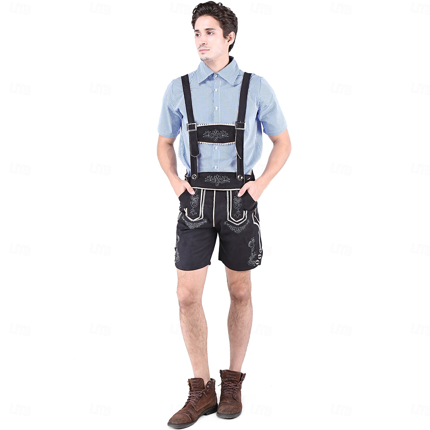 Oktoberfest Lederhosen Koszula alpejski kapelusz bawarski Niemiecki Łąki Męskie Karnawał Impreza Festiwal Piwa Tkanina w stylu tradycyjnym Bluzka Szorty Stroje 2026 - $60.99 –P13
