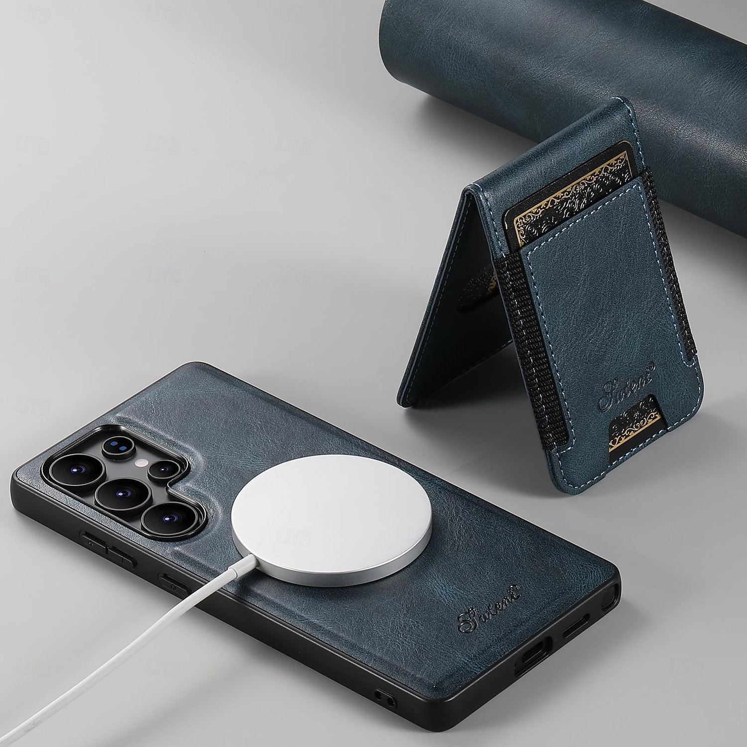 teléfono Funda Para Samsung galaxia S25 Más S25 Ultra S24 Ultra S24 Plus S24 S23 S23 Ultra S23 Plus Funda Trasera Magnética Soporte de carga inalámbrica Caballete Retro TPU Cuero de PU 2025 - $28.99 –P1