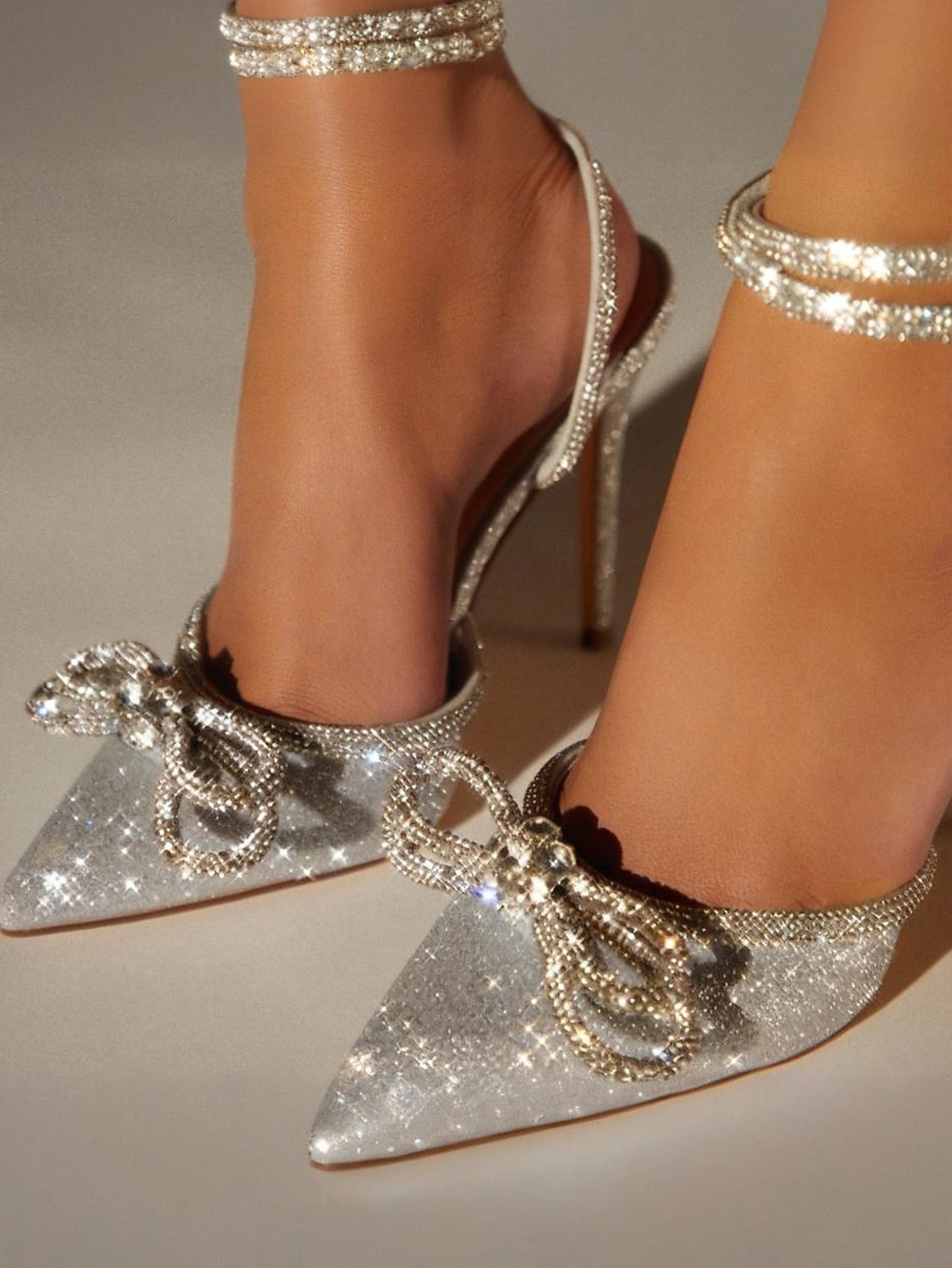 salto agulha feminino de cetim preto com laço de strass e tira no tornozelo - salto alto elegante para eventos formais e coquetéis de 2026 por $54.99 –P1