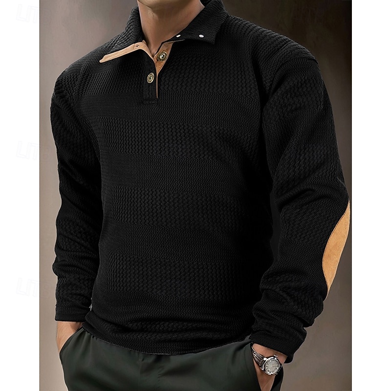 Hombre Sudadera con capucha y botones Negro Blanco Azul Piscina Caqui Gris Diseño Plano Con Texturas Trabajo Casual Diario Ropa de calle Fresco Casual Otoño invierno Ropa Sudaderas con capucha 2025 - $23.99 –P3