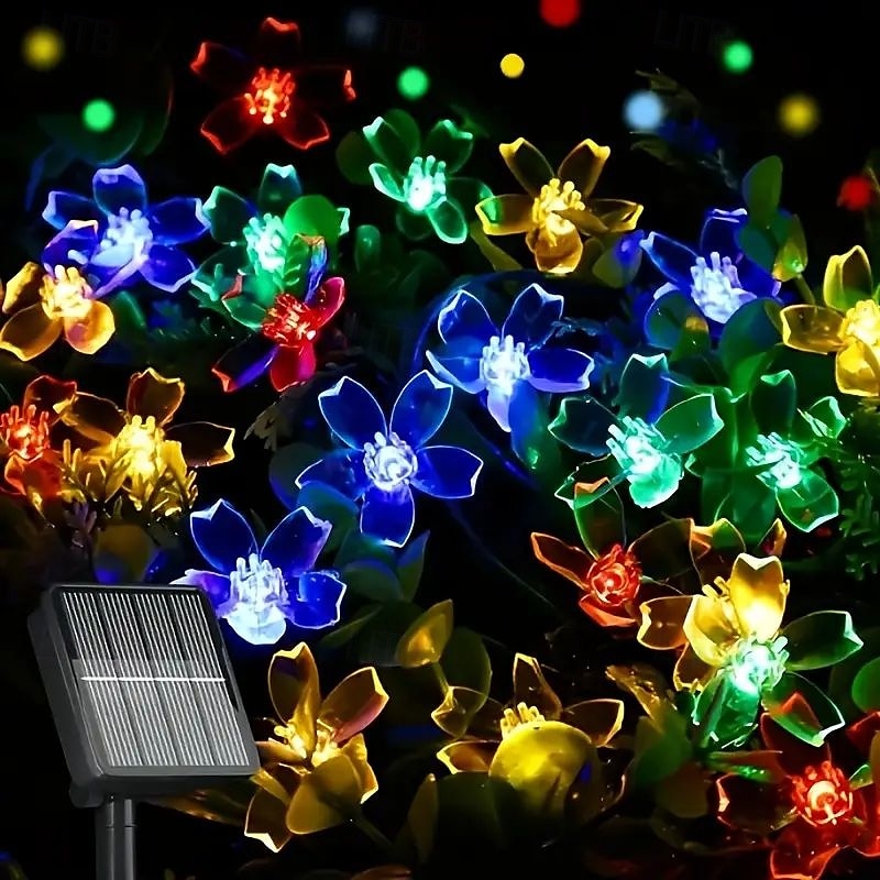Guirlande lumineuse solaire en forme de cerisier, 12 m, 100 LED, luminaire décoratif d'extérieur, idéal pour Noël, un mariage, une cour, un balcon ou une clôture, idéal pour Halloween de 2025 ? $20.99 –P9
