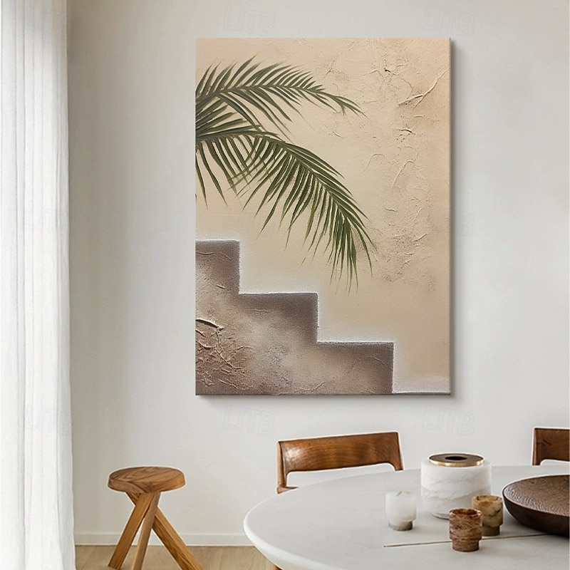 Handmade Oil Paintings Canvas Wall Art Decoration Modern Wabi-Sabi Style Large Leaves for Home Dining Room Decor Rolled Frameless Unstretched Painting 2026 - $61.99 –P5