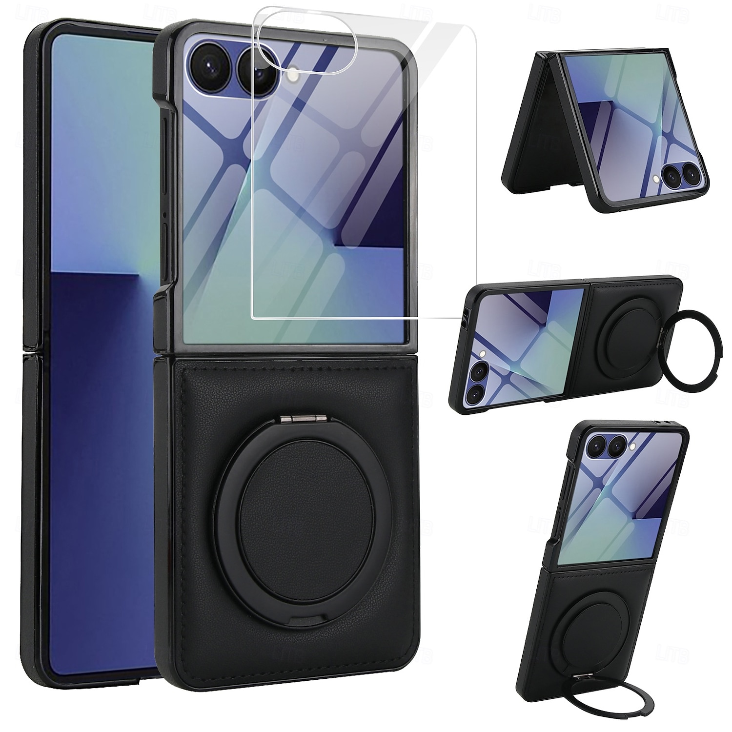 téléphone Coque Pour Samsung Galaxy Z Flip 7 Z Flip 6 Z Flip 5 Z Flip 4 Z Flip 3 Coque Arrière Supporte la Charge Sans Fil Support Antichoc Rétro TPU faux cuir de 2025 ? $24.99 –P2
