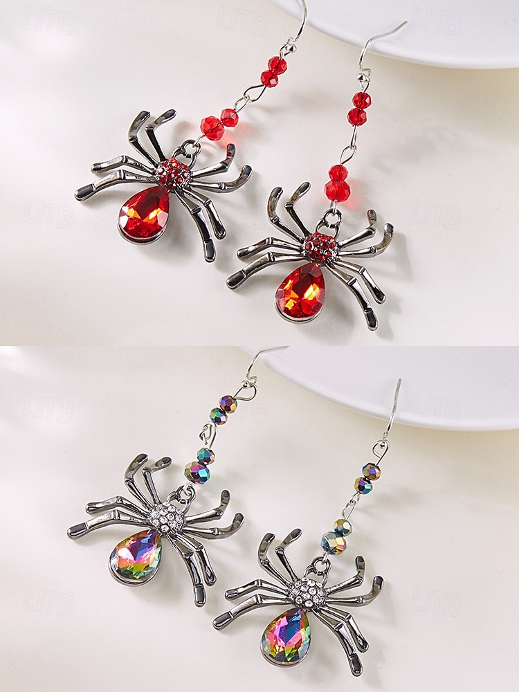 Boucles d'oreilles pendantes araignées d'Halloween pour femmes – design en alliage de cristal coloré, bijoux légers pour fêtes, cosplay et événements en boîte de nuit de 2026 ? $7.99 –P5