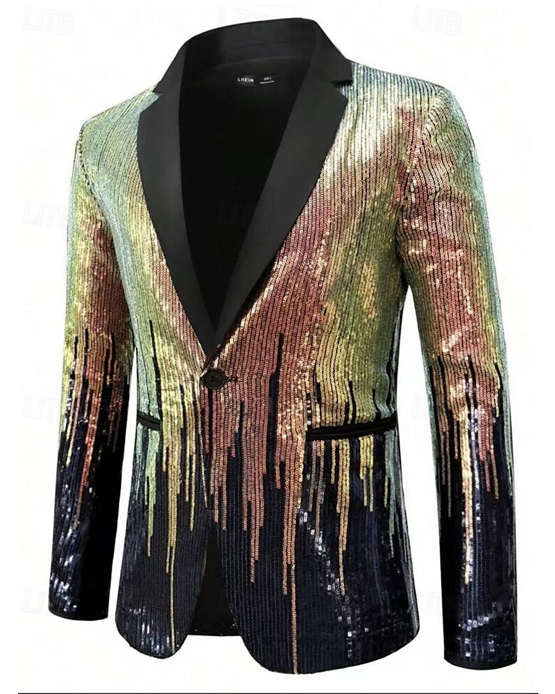Homens Blazer O negócio Coquetel Festa de Casamento Moda Casual Primavera Outono Poliéster Gradiente Bolsos Botões Confortável Não Trespassado Jaqueta esporte Prata Azul Verde Escuro Roxo de 2025 por $67.99 –P18