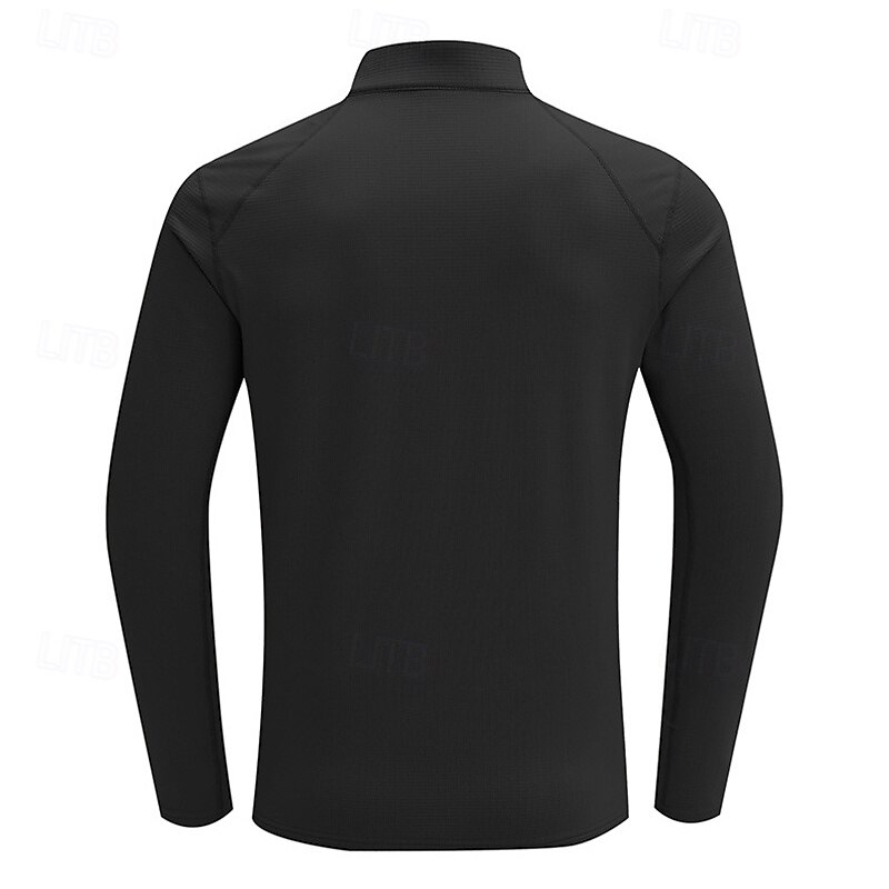 Hombre Sudadera de polar Sudadera con un cuarto de cremallera Manga Larga Escote Chino Camiseta Al aire libre Mantiene abrigado Invierno Poliéster Negro Azul Albaricoque Pesca Tenis Corriendo 2025 - $35.99 –P7
