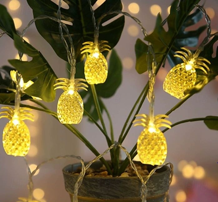 Luci a stringa estive per spiaggia tropicale Hawaii, 3 m, 20 LED, cactus, fenicotteri, bromeliacee, palme, a batteria, per decorazioni per feste in spiaggia, piscina tropicale del 2025 a $12.99 –P16