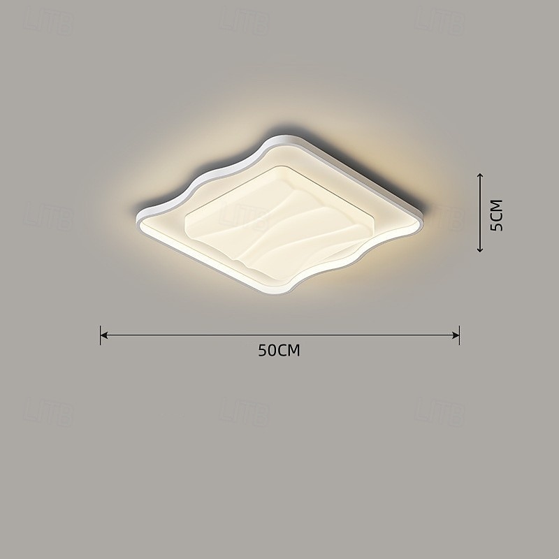 Modern Nordic Dimmable Ceiling Light, 50cm Diameter Round Design, Stepless Dimming, 60W LED Integrated, Ambient Light 2025 - $182.99 –P4