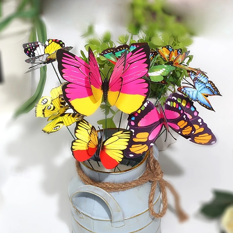 10 шт. большой бабочка садовый двор кашпо красочные водонепроницаемые 3d бабочка колышки decoracion наружный декор для вечеринки сад украшения 2026 - $9.99 –P8