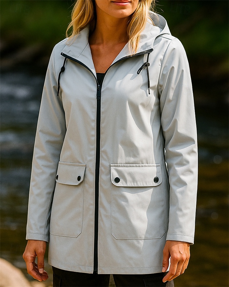 Жен. Куртка для туризма и прогулок Дождевик водонепроницаемая куртка На открытом воздухе С защитой от ветра Легкость Дышащий Походная одежда Походная одежда Весна Осень Жакет Спандекс 2025 - €25.55 –P1